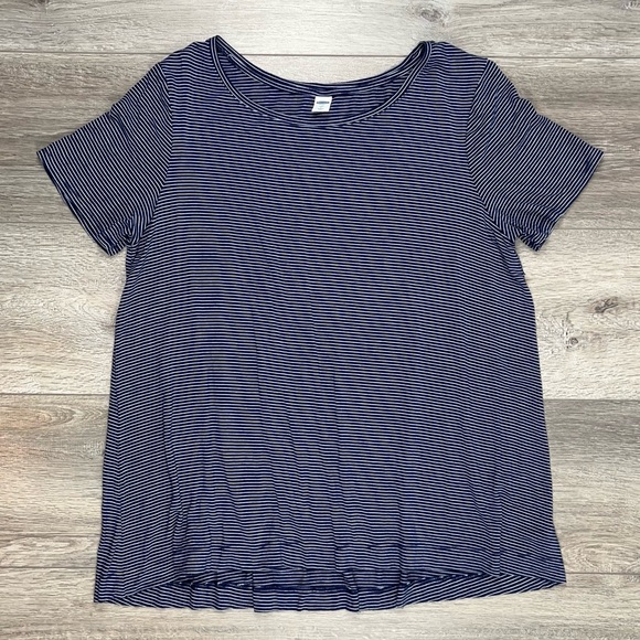 Old Navy Lux Striped T Shirt Large Navy White Stripe - Picture 7 of 8
